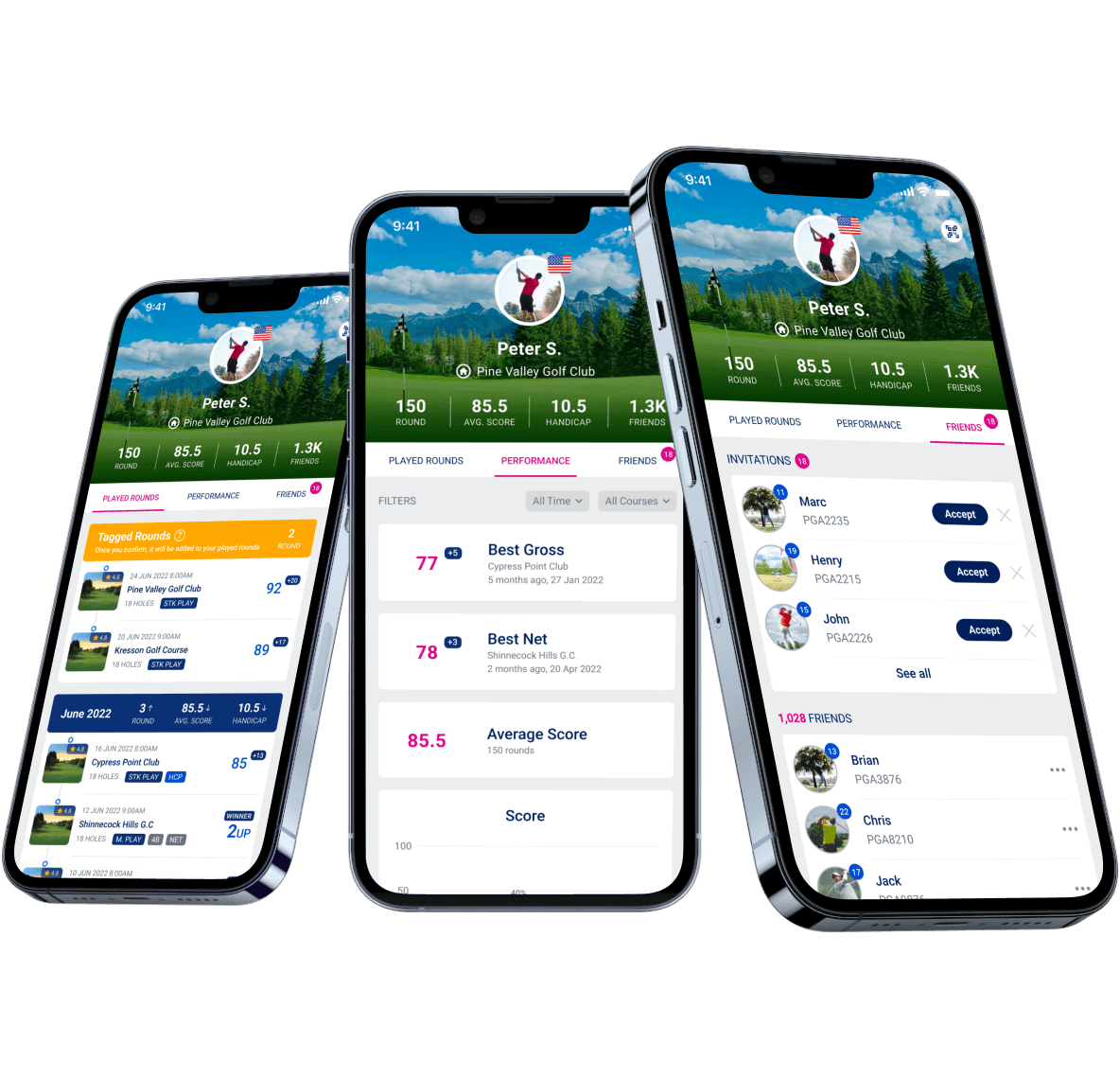 Easily input scores and track all your digital scorecards